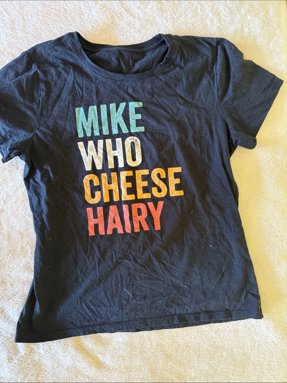 Joke Tee with Colorful Lettering